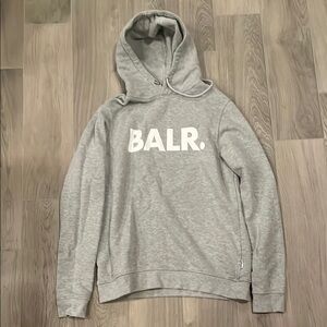 Balr. Mens Light Gray and White Hoodie Size: S
